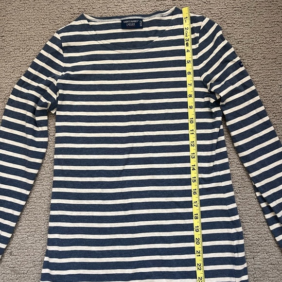 Saint James Blue and White Striped Top - Picture 4 of 6